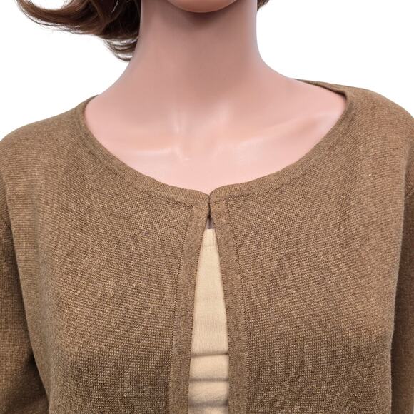 J. Crew Vanessa Cardigan Sweater Jacket Open Front Longline S Cotton Camel Tan - Picture 6 of 12
